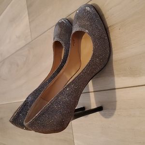 Banana Republic Violet Silver-Gold Heels sz 8.5